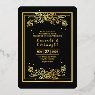Wedding Gilden Luxury Invitation Card Gold Foil