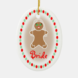 Wedding - Gingerbread Bride Ceramic Tree Decoration