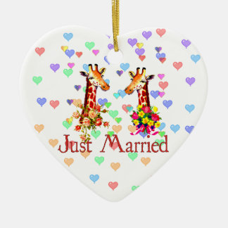 Wedding Giraffes Ceramic Tree Decoration