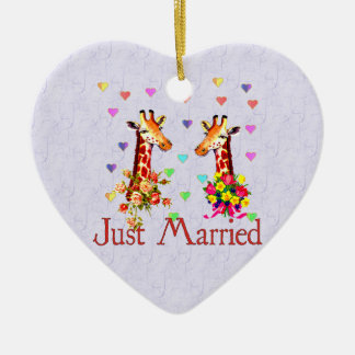 Wedding Giraffes Ceramic Tree Decoration