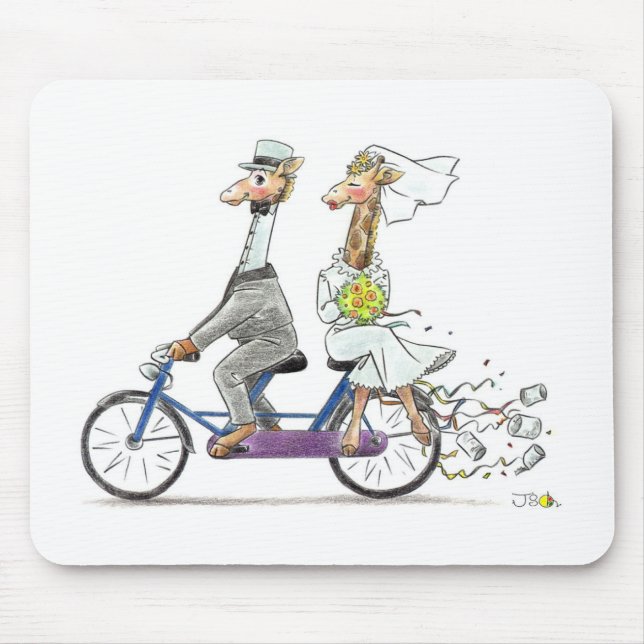 Wedding giraffes mouse mat (Front)