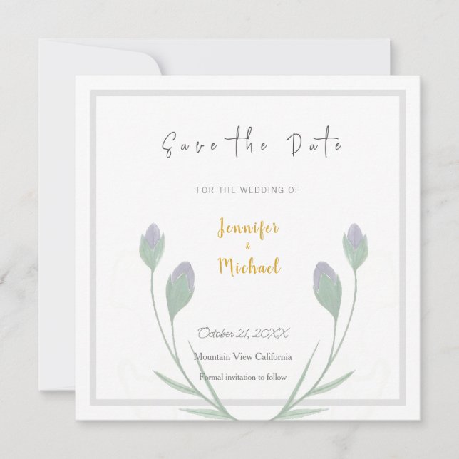 Wedding Gold Colour Calligrapy Script Save the Dat (Front)