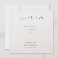 Wedding Gold Colour Calligrapy Script Save the Dat