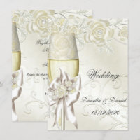Wedding Gold Cream Pearl Floral Roses 2