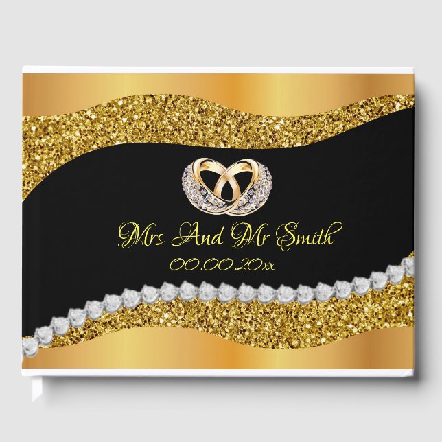 Wedding Gold Diamond Guest Book (Front)