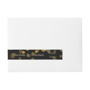 Wedding Gold Faux Glitter Dots Custom Wraparound Address Label