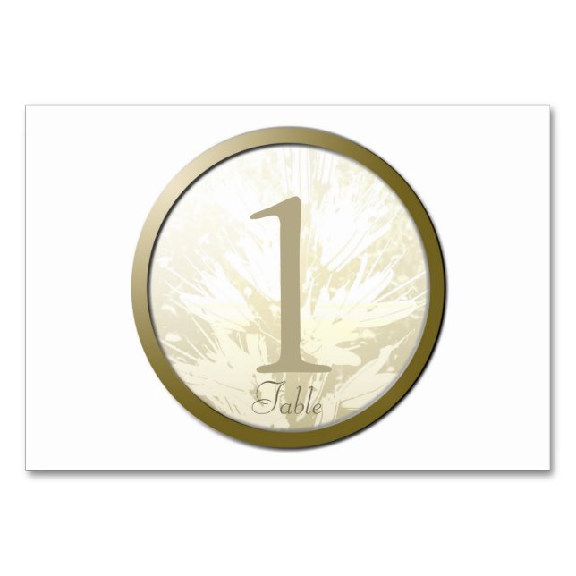 Wedding Gold Flowers Personalised Table Card (Back)