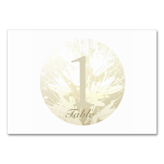 Wedding Gold Flowers Personalised Table Card 4 (Front)
