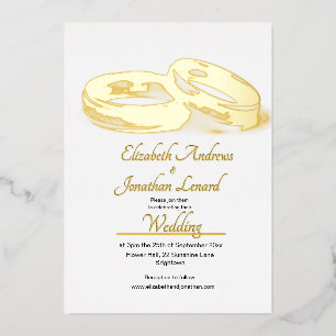Wedding Gold Foil Elegant Rings Simple