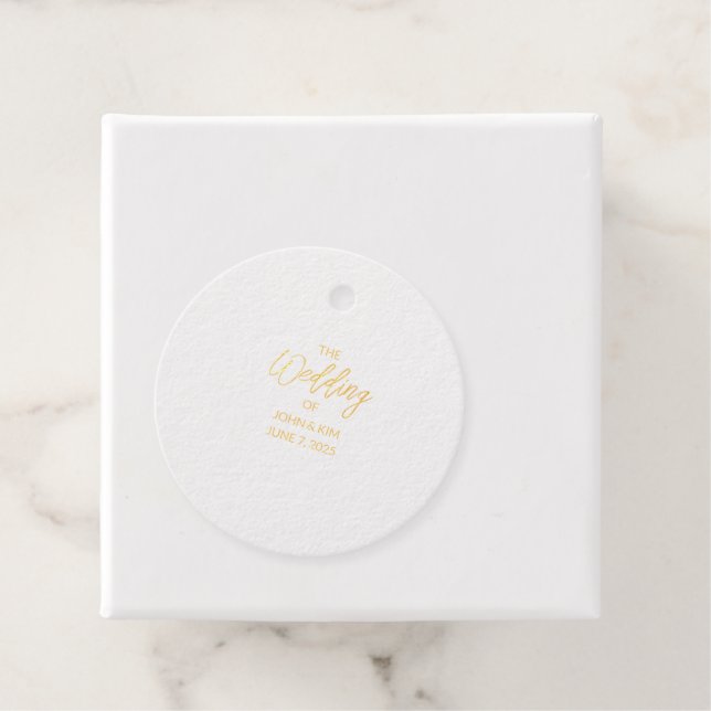 Wedding Gold Foil Favour Tag (With Box)