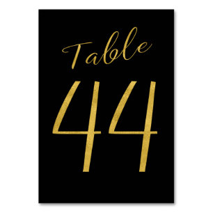 Wedding gold glitter black elegant table number