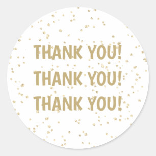 Wedding Gold Glitter Classic Round Sticker