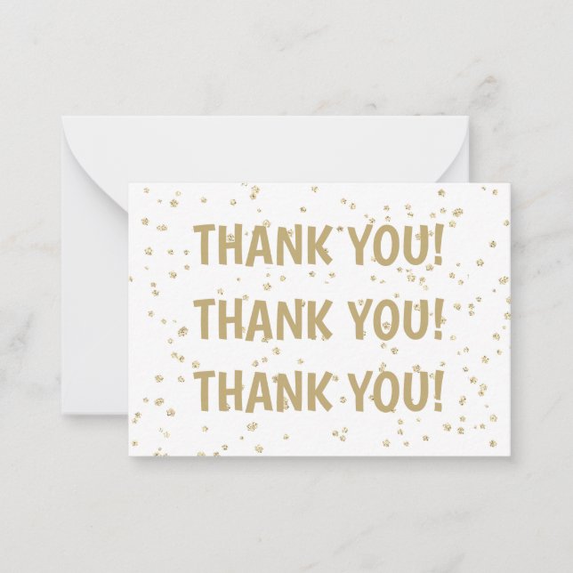 Wedding Gold Glitter Thankyou Card (Front)