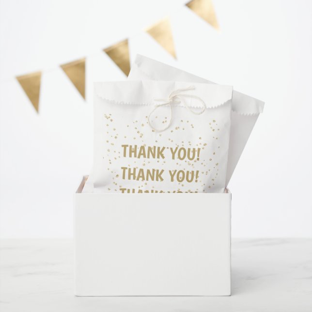Wedding Gold Glitter Thankyou Favour Bags (Party)