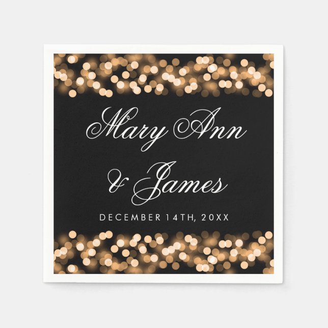 Wedding Gold Hollywood Glam Napkin (Front)