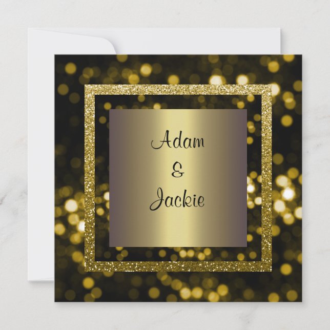 Wedding gold invitation new elegant (Front)