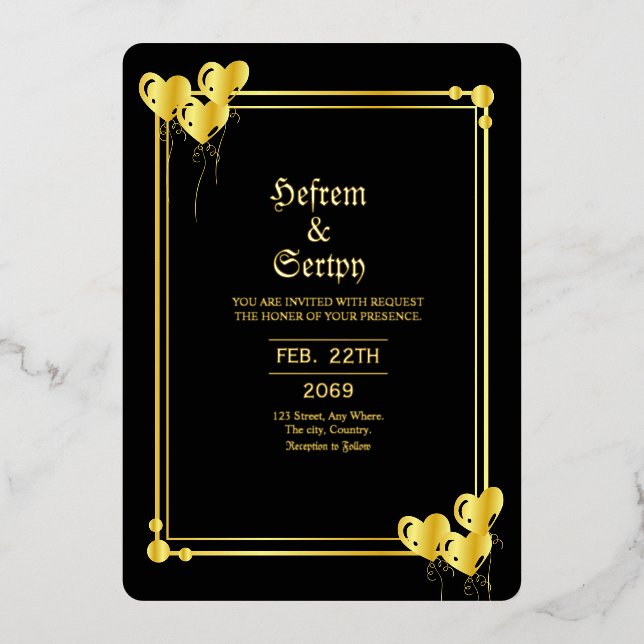 Wedding Gold Luxury Gold Foil Invitation Card (Front)