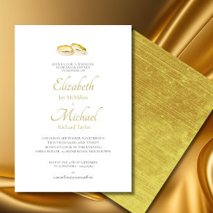  Wedding Gold Rings Elegant Rehearsal Dinner Invitation