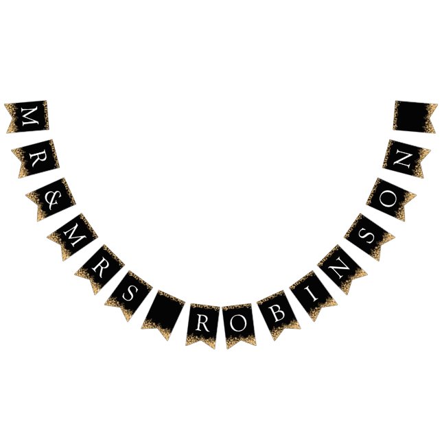 Wedding Gold Sparkle Gold Lights Bunting (All)