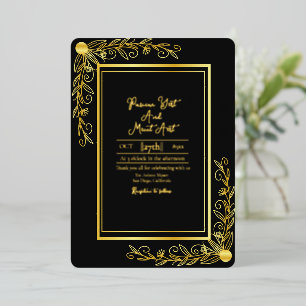 Wedding Golden Background Floral Gold Foil Foil