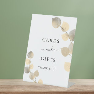 Wedding golden eucalyptus cards gift sign