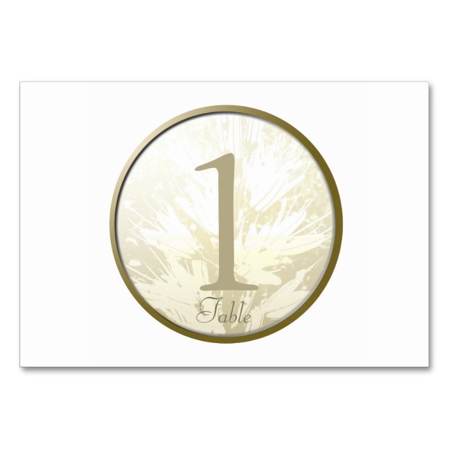 Wedding Golden Flowers Personalised Table Card 2 (Front)