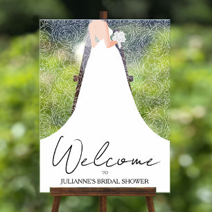 Wedding Gown and Roses Bridal Shower Acrylic Sign