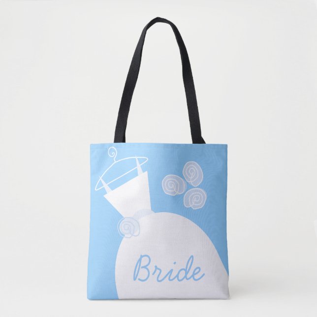 Wedding Gown Blue Bride all over tote bag (Front)