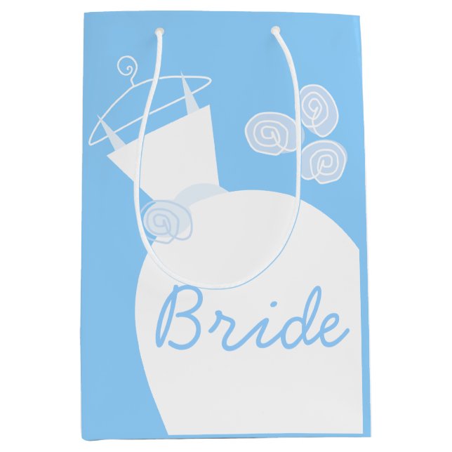 Wedding Gown Blue Bride gift bag medium (Front)