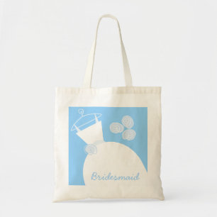 Wedding Gown Blue 'Bridesmaid' Tote Bag