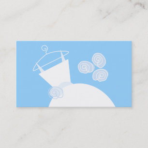 Wedding Gown Blue business card template
