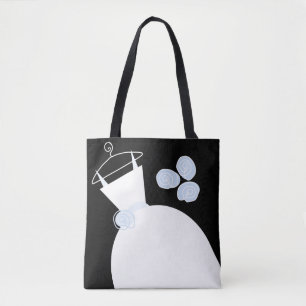 Wedding Gown Blue Mother Bride black text Tote Bag
