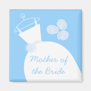 Wedding Gown Blue 'Mother of the Bride' Magnet