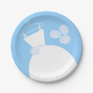Wedding Gown Blue paper plate