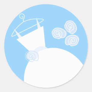 Wedding Gown Blue sticker round