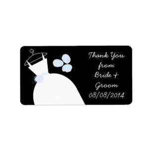 Wedding Gown Blue 'Thank You' black medium Label