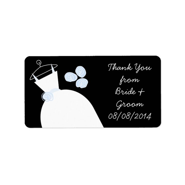 Wedding Gown Blue 'Thank You' black medium Label (Front)