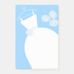 Wedding Gown Blue vertical post-it note