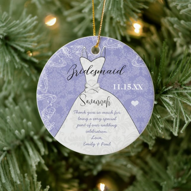 Wedding Gown Bridesmaid Butterfly Choose Colour Ceramic Tree Decoration (Tree)