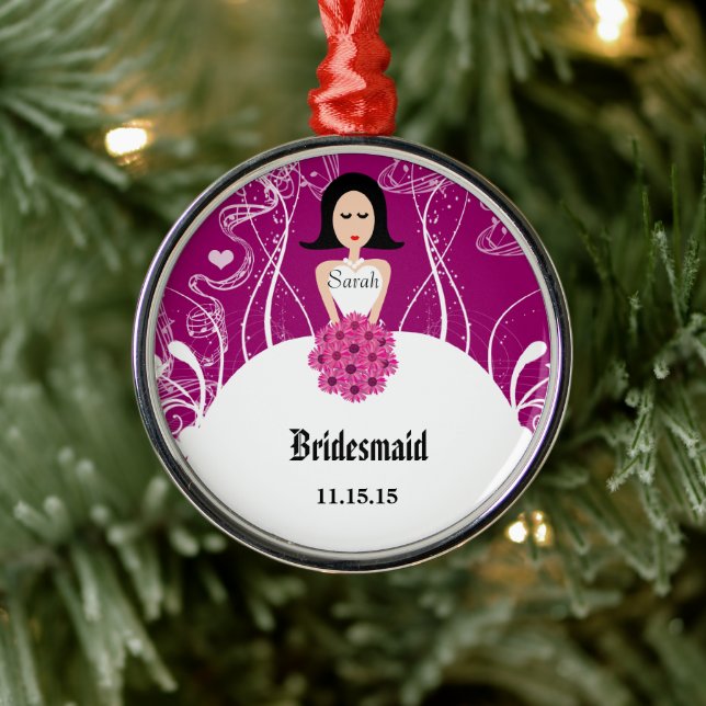 Wedding Gown Bridesmaid Wedding Christmas Ornament (Tree)