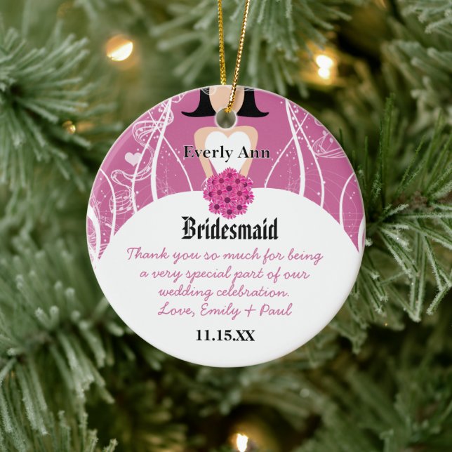 Wedding Gown Bridesmaid Wedding Christmas Ornament (Tree)