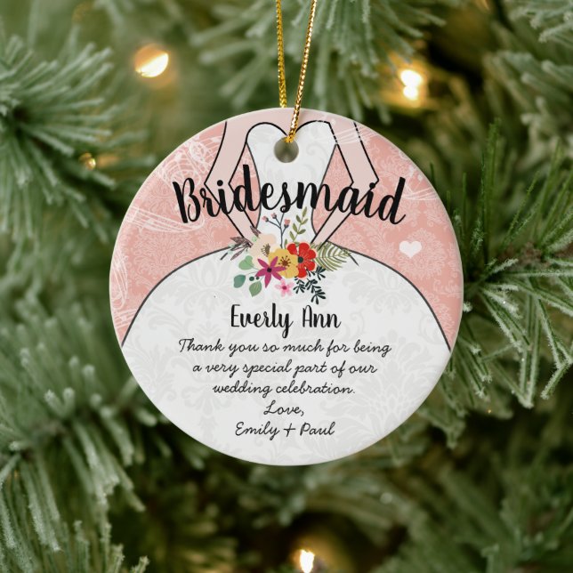Wedding Gown Bridesmaid Wedding- You Choose Colour Ceramic Tree Decoration (Tree)