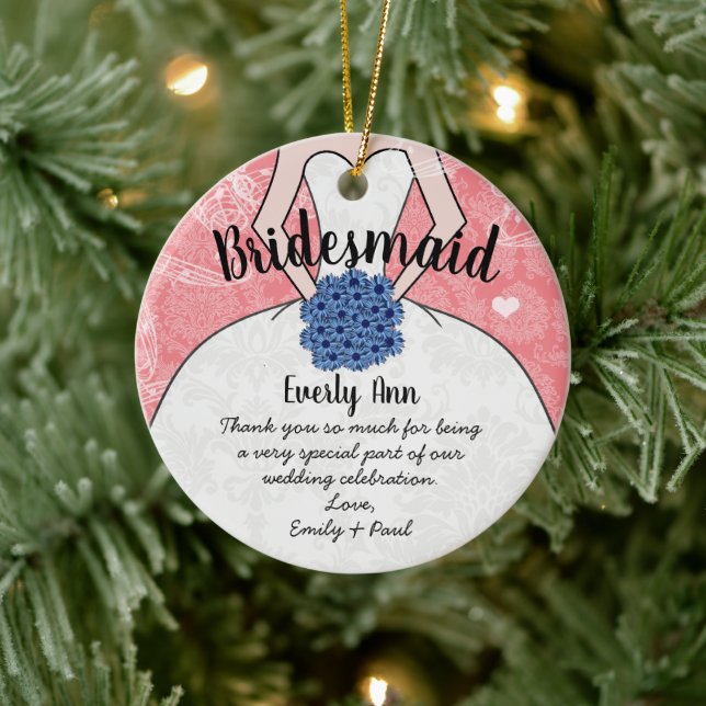 Wedding Gown Bridesmaid Wedding- You Choose Colour Ceramic Tree Decoration (Tree)