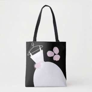 Wedding Gown Pink all over tote bag black