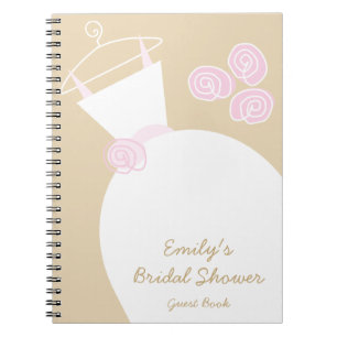 Wedding Gown Pink Beige 'Bridal Shower' notebook