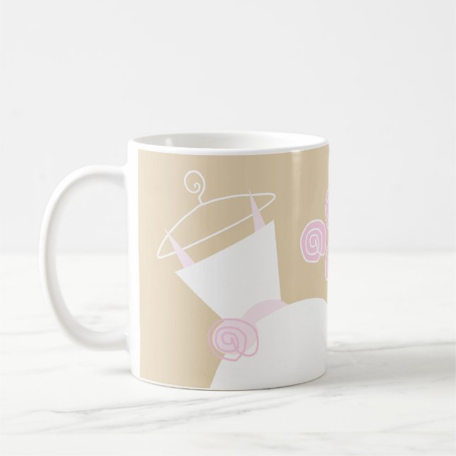 Wedding Gown Pink Beige 'Bride' mug (Left)