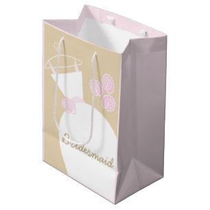 Wedding Gown Pink Beige Bridesmaid pink medium Gift Bag