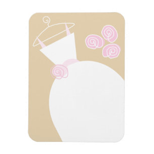 Wedding Gown Pink Beige flexible magnet