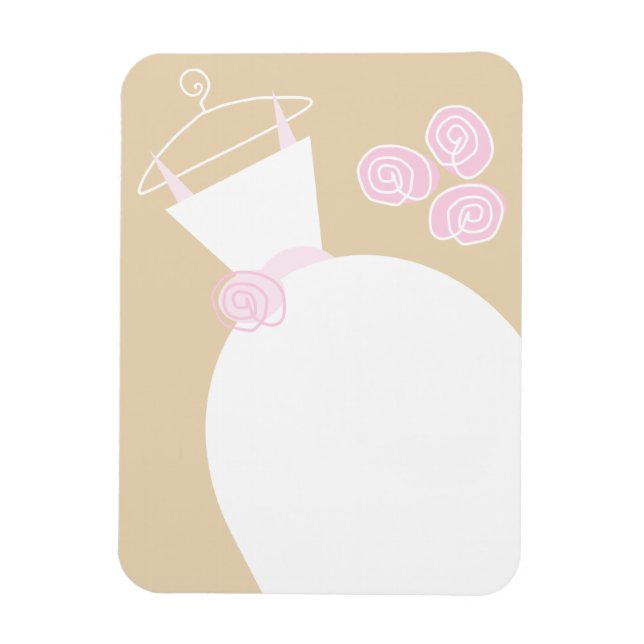Wedding Gown Pink Beige flexible magnet (Vertical)