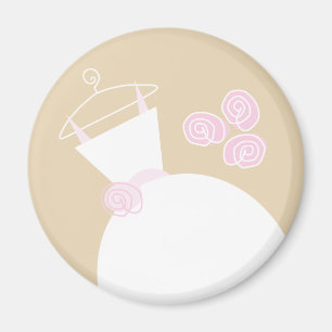 Wedding Gown Pink Beige fridge magnet